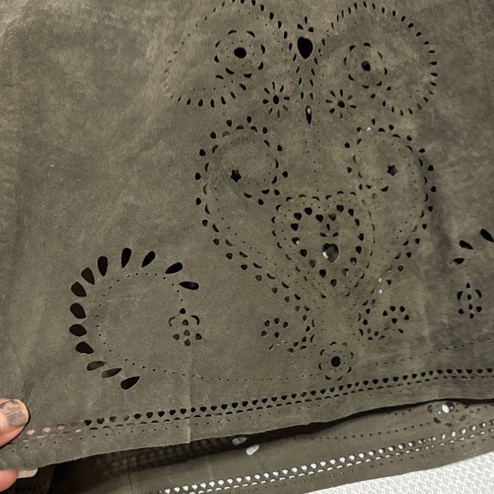 Siena Studio leather Dark Olive A-Line Skirt - Picture 11 of 15